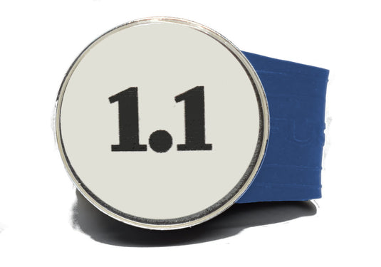 USGA Golf Rule 1.1 Ball Marker (White coin) on a Blue InfusenClip™