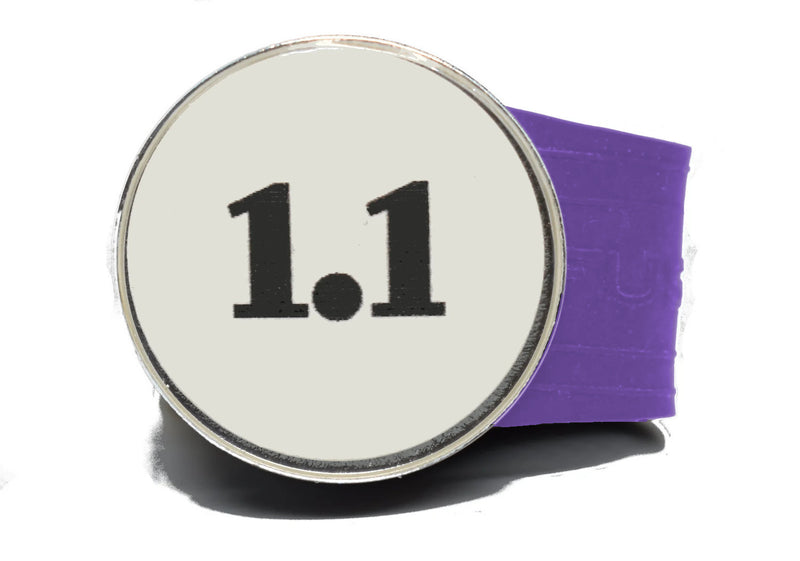 Load image into Gallery viewer, USGA Golf Rule 1.1 Ball Marker (White coin) on a Purple InfusenClip™

