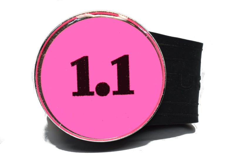 Load image into Gallery viewer, USGA Golf Rule 1.1 Ball Marker (Pink coin) on a Black InfusenClip™
