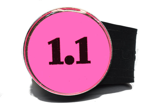 USGA Golf Rule 1.1 Ball Marker (Pink coin) on a Black InfusenClip™