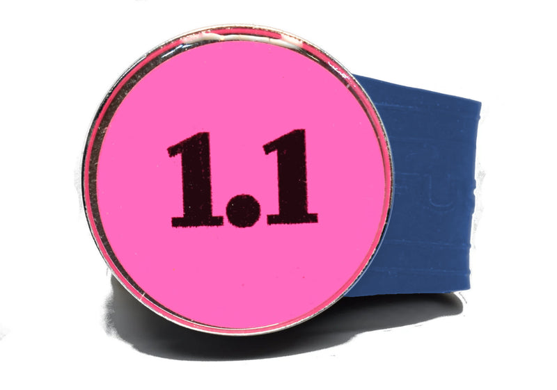 Load image into Gallery viewer, USGA Golf Rule 1.1 Ball Marker (Pink coin) on a Blue InfusenClip™

