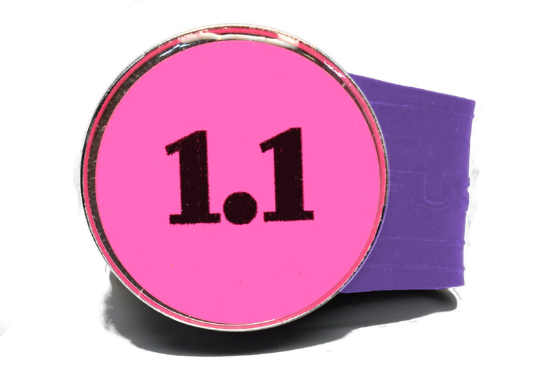 Load image into Gallery viewer, USGA Golf Rule 1.1 Ball Marker (Pink coin) on a Purple InfusenClip™
