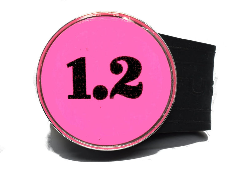 Load image into Gallery viewer, USGA Golf Rule 1.2 Ball Marker (Pink coin) on a Black InfusenClip™
