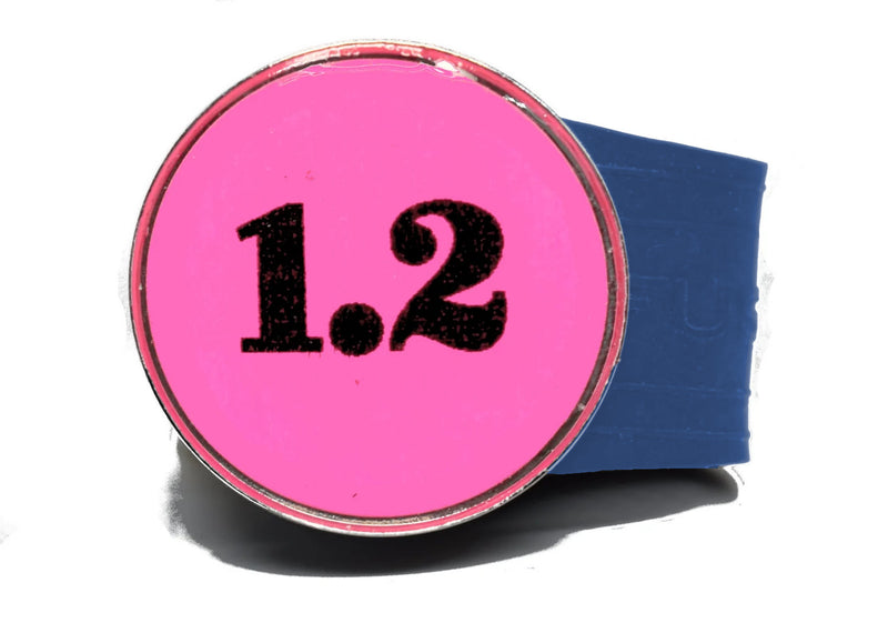 Load image into Gallery viewer, USGA Golf Rule 1.2 Ball Marker (Pink coin) on a Blue InfusenClip™
