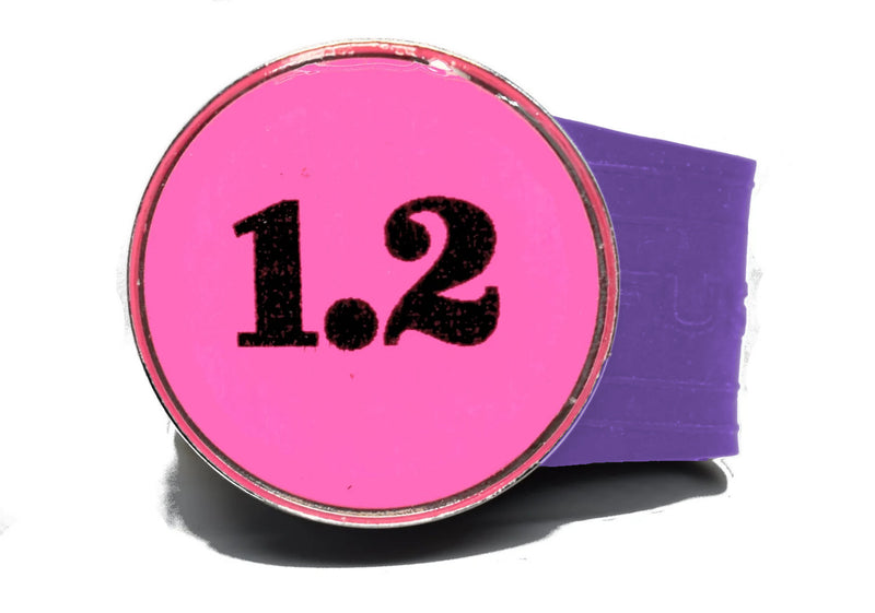 Load image into Gallery viewer, USGA Golf Rule 1.2 Ball Marker (Pink coin) on a Purple InfusenClip™
