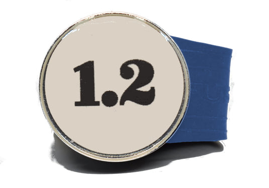 USGA Golf Rule 1.2 Ball Marker (White coin) on a Blue InfusenClip™