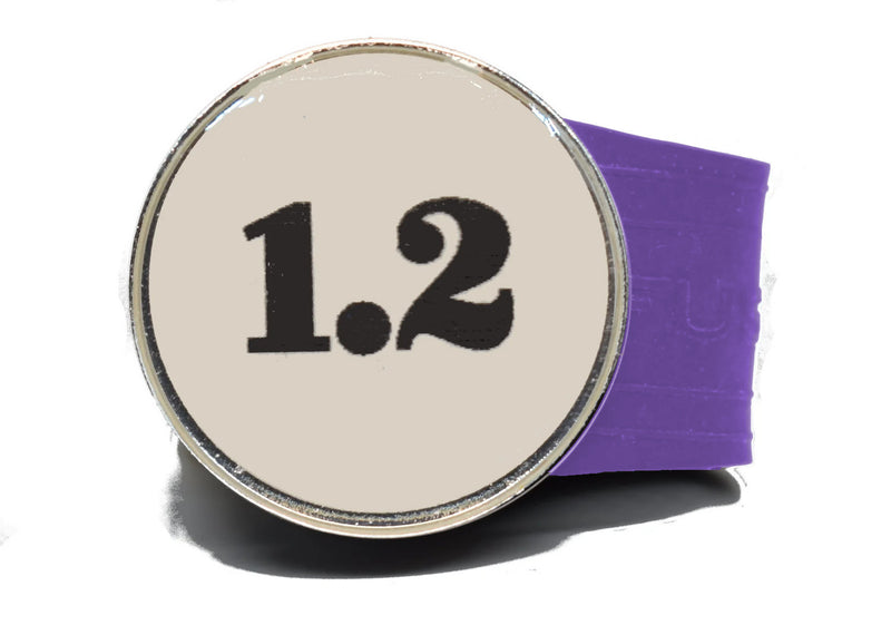 Load image into Gallery viewer, USGA Golf Rule 1.2 Ball Marker (White coin) on a Purple InfusenClip™

