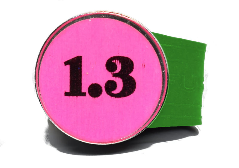 Load image into Gallery viewer, USGA Golf Rule 1.3 Ball Marker (Pink coin) on a Green InfusenClip™

