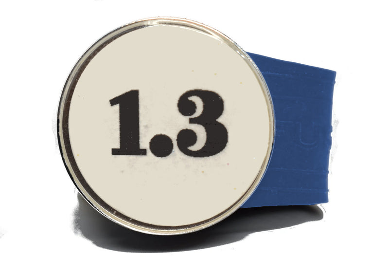 Load image into Gallery viewer, USGA Golf Rule 1.3 Ball Marker (White coin) on a Blue InfusenClip™
