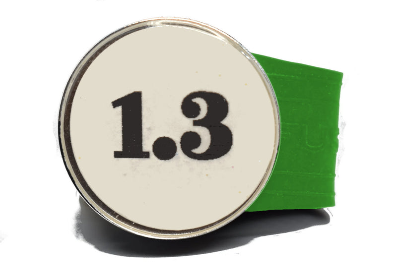 Load image into Gallery viewer, USGA Golf Rule 1.3 Ball Marker (White coin) on a Green InfusenClip™

