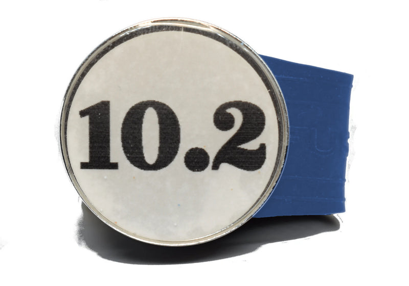 Load image into Gallery viewer, USGA Golf Rule 10.2 Ball Marker (White coin) on a Blue InfusenClip™
