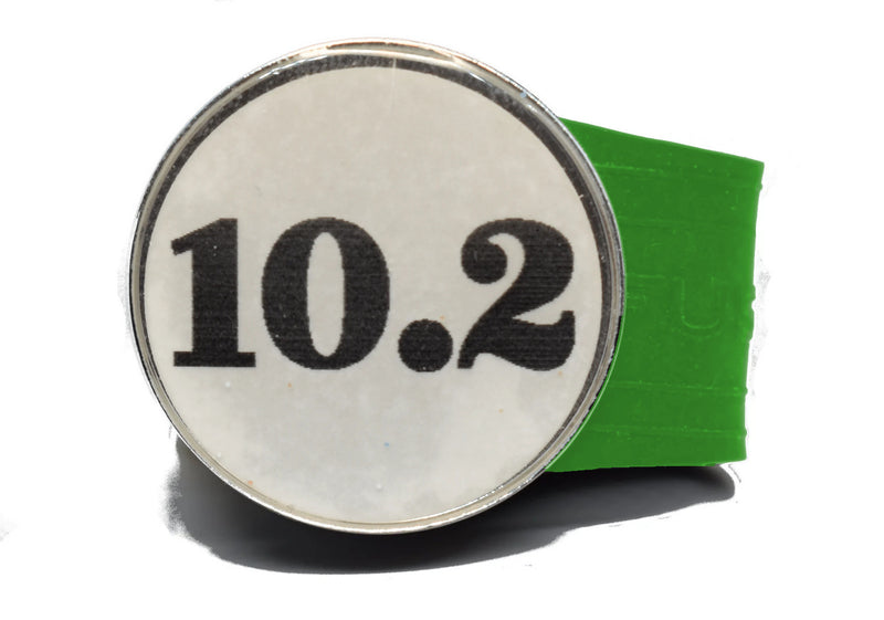 Load image into Gallery viewer, USGA Golf Rule 10.2 Ball Marker (White coin) on a Green InfusenClip™

