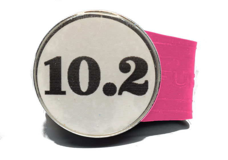 Load image into Gallery viewer, USGA Golf Rule 10.2 Ball Marker (White coin) on a Pink InfusenClip™
