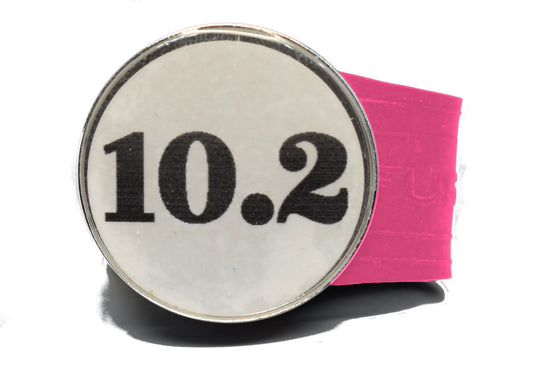 USGA Golf Rule 10.2 Ball Marker (White coin) on a Pink InfusenClip™