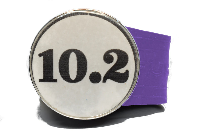 Load image into Gallery viewer, USGA Golf Rule 10.2 Ball Marker (White coin) on a Purple InfusenClip™
