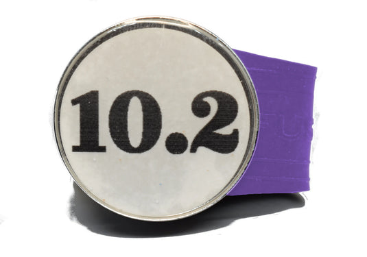 USGA Golf Rule 10.2 Ball Marker (White coin) on a Purple InfusenClip™
