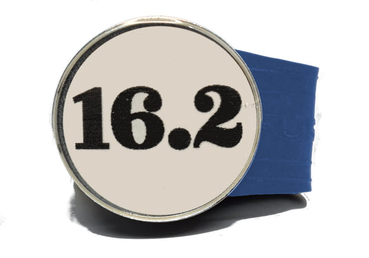 USGA Golf Rule 16.2 Ball Marker (White coin) on a Blue InfusenClip™