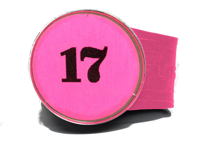 Load image into Gallery viewer, USGA Golf Rule 17 Ball Marker (Pink coin) on a Pink InfusenClip™
