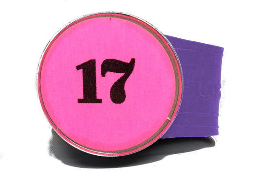 USGA Golf Rule 17 Ball Marker (Pink coin) on a Purple InfusenClip™