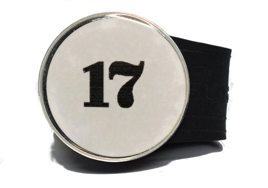 USGA Golf Rule 17 Ball Marker (White coin) on a Black InfusenClip™
