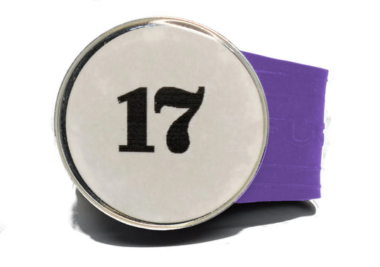 USGA Golf Rule 17 Ball Marker (White coin) on a Purple InfusenClip™