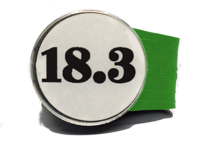 Load image into Gallery viewer, USGA Golf Rule 18.3 Ball Marker (White coin) on a Green InfusenClip™
