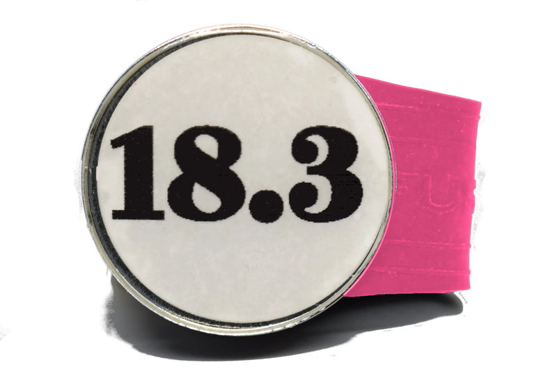 Load image into Gallery viewer, USGA Golf Rule 18.3 Ball Marker (White coin) on a Pink InfusenClip™
