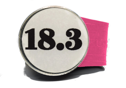 USGA Golf Rule 18.3 Ball Marker (White coin) on a Pink InfusenClip™
