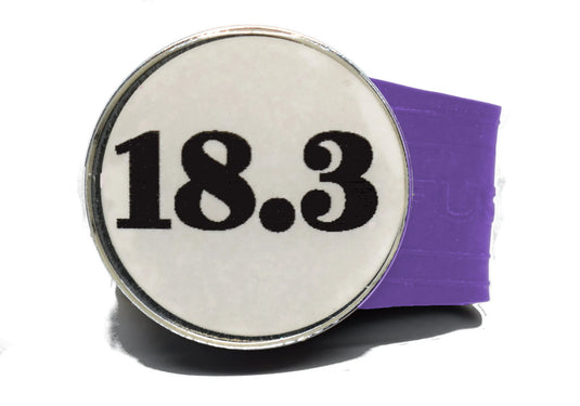 USGA Golf Rule 18.3 Ball Marker (White coin) on a Purple InfusenClip™