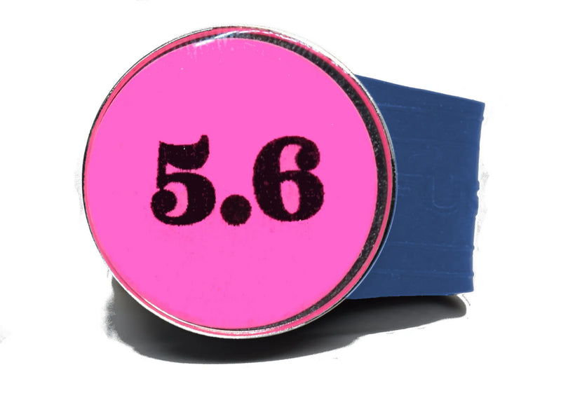 Load image into Gallery viewer, USGA Golf Rule 5.6 Ball Marker (Pink coin) on a Blue InfusenClip™
