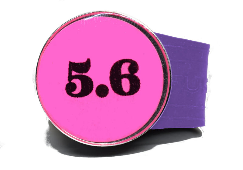 Load image into Gallery viewer, USGA Golf Rule 5.6 Ball Marker (Pink coin) on a Purple InfusenClip™
