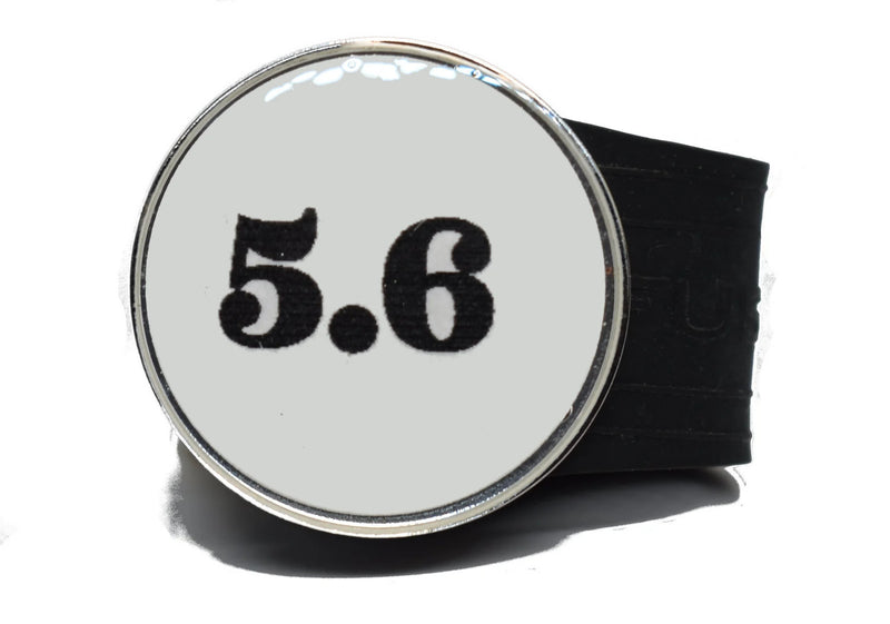 Load image into Gallery viewer, USGA Golf Rule 5.6 Ball Marker (White coin) on a Black InfusenClip™
