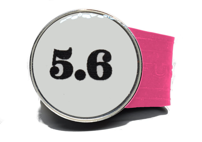 Load image into Gallery viewer, USGA Golf Rule 5.6 Ball Marker (White coin) on a Pink InfusenClip™
