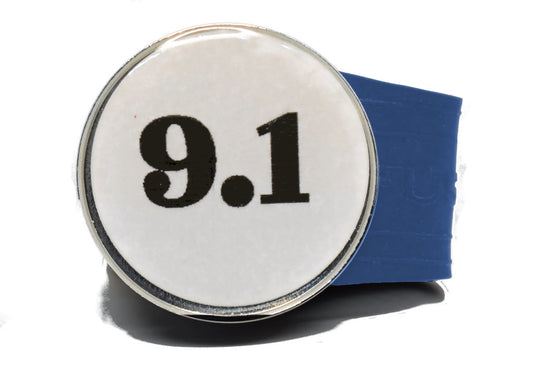 USGA Golf Rule 9.1 Ball Marker (White coin) on a Blue InfusenClip™