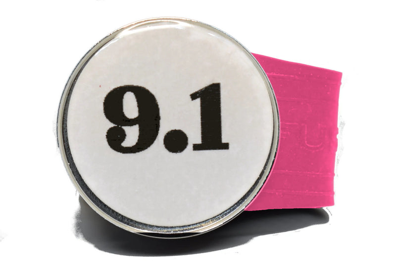 Load image into Gallery viewer, USGA Golf Rule 9.1 Ball Marker (White coin) on a Pink InfusenClip™
