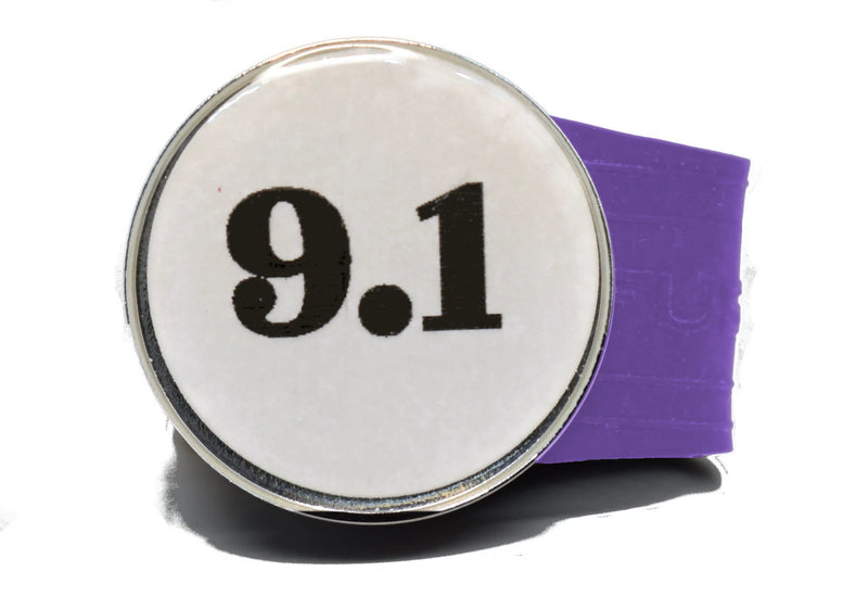 Load image into Gallery viewer, USGA Golf Rule 9.1 Ball Marker (White coin) on a Purple InfusenClip™
