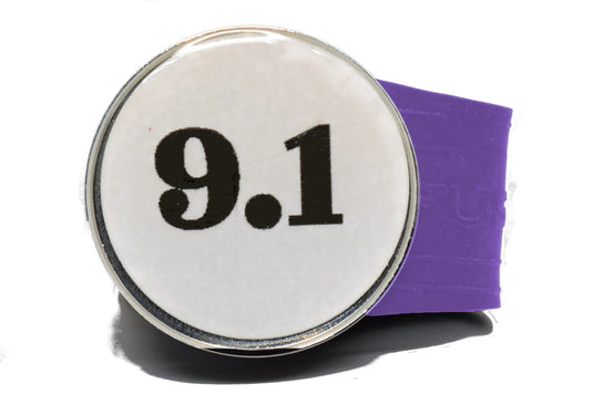 USGA Golf Rule 9.1 Ball Marker (White coin) on a Purple InfusenClip™