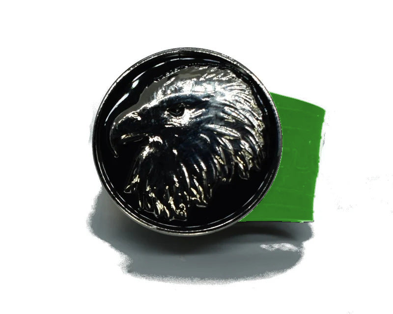 Load image into Gallery viewer, Bald Eagle black coin golf ball marker on a Green InfusenClip™
