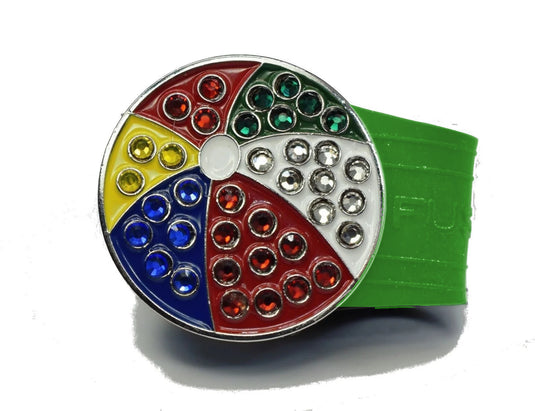 Beach ball golf ball marker on a Green InfusenClip™