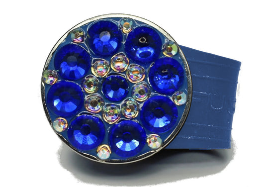 Blue Sapphire Rhinestones golf ball marker on a Blue InfusenClip™