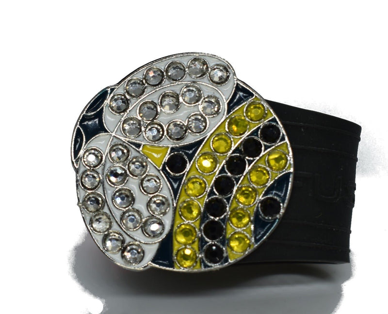 Load image into Gallery viewer, Bumble Bee golf ball marker on a Black InfusenClip™
