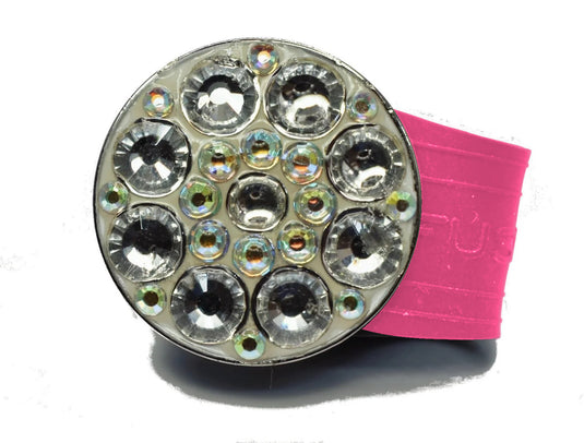 Clear Rhinestones golf ball marker on a Pink InfusenClip™