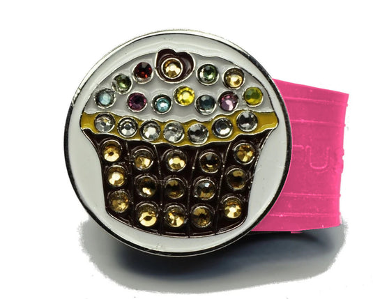 Cupcake golf ball marker on a Pink InfusenClip™