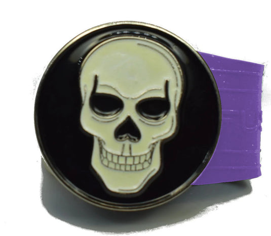 Glow in the Dark Skull golf ball marker on a Purple InfusenClip™