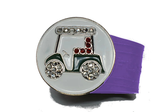 Golf Cart golf ball marker on a Purple InfusenClip™