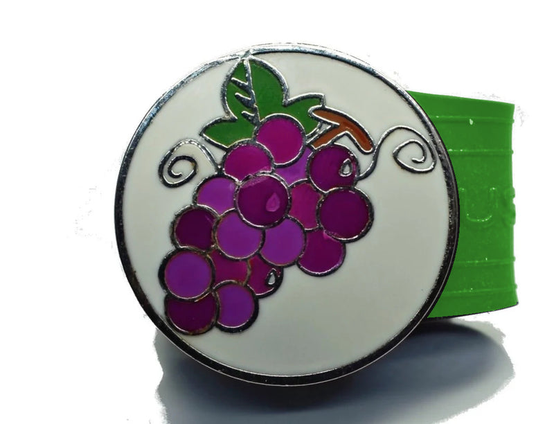 Load image into Gallery viewer, Grapes golf ball marker on a Green InfusenClip™
