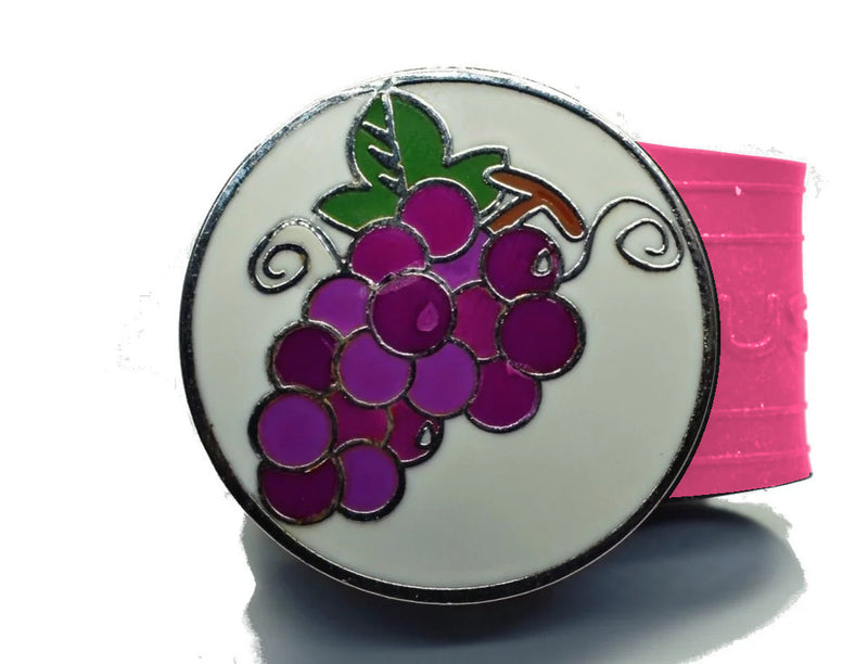 Load image into Gallery viewer, Grapes golf ball marker on a Pink InfusenClip™
