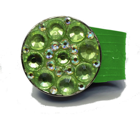 Green Rhinestones golf ball marker on a Green InfusenClip™