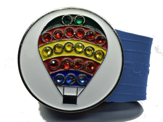 Hot Air Balloon golf ball marker on a Blue InfusenClip™