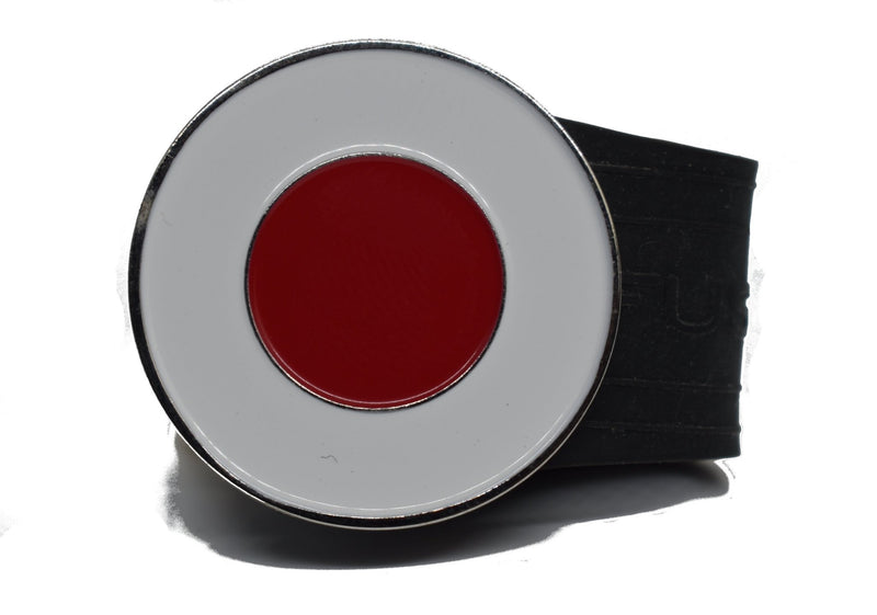 Load image into Gallery viewer, Japanese Flag golf ball marker on a Black InfusenClip™
